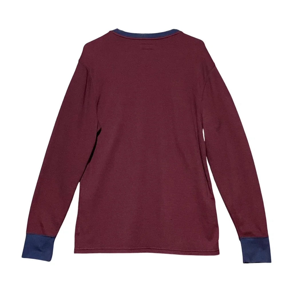 Polo Ralph Lauren Mens L/G Burgundy Long Sleeve Thermal‎ Sleep Shirt Patch Logo